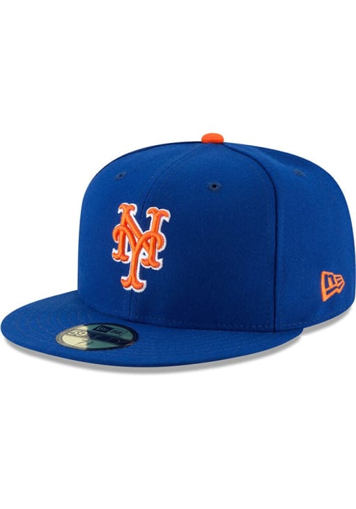 New Era New York Mets Mens Blue Alt AC 2024 Postseason Side Patch 59FIFTY Fitted Hat