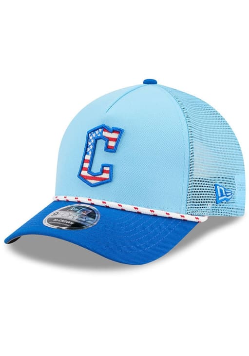 New Era Cleveland Guardians 2025 MLB 4th of July 9FORTY Mcrown Adjustable Hat - Light Blue