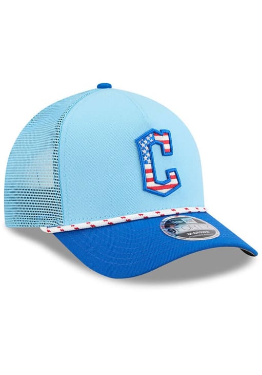 New Era Cleveland Guardians 2025 MLB 4th of July 9FORTY Mcrown Adjustable Hat - Light Blue