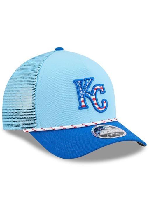 New Era Kansas City Royals 2025 MLB 4th of July 9FORTY Mcrown Adjustable Hat - Light Blue