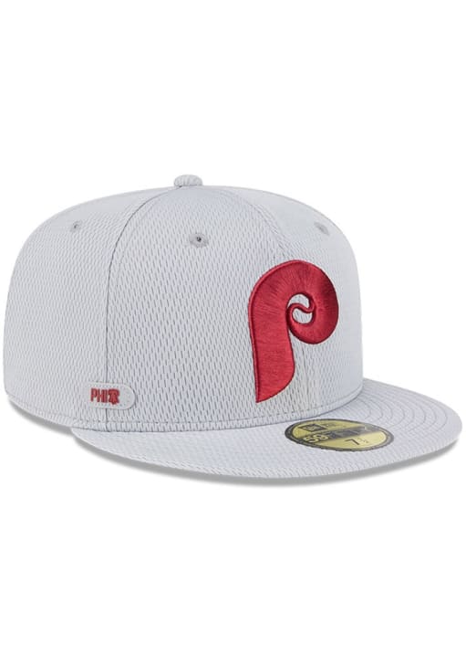 New Era Philadelphia Phillies Mens Grey 2025 Clubhouse 59FIFTY Fitted Hat
