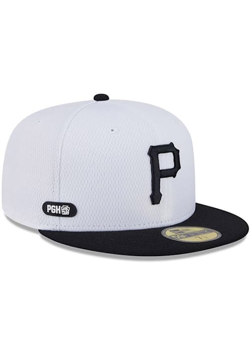 New Era Pittsburgh Pirates Mens White 2025 Clubhouse Modern Crown 59FIFTY Fitted Hat
