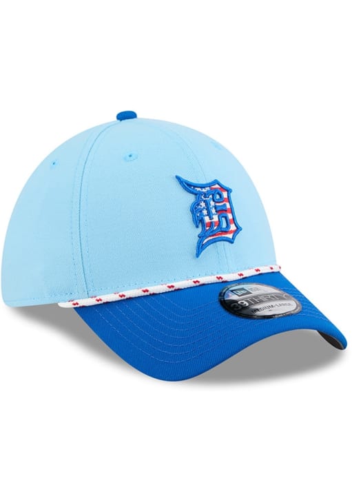 New Era Detroit Tigers Mens Light Blue 2025 MLB 4th of July 39THIRTY Flex Hat