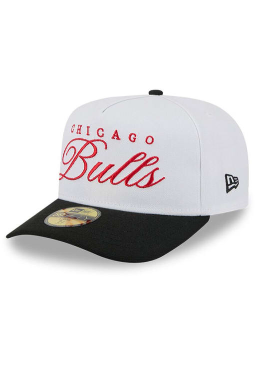 New Era Chicago Bulls Mens White 2025 NBA Draft A Frame 59FIFTY Fitted Hat