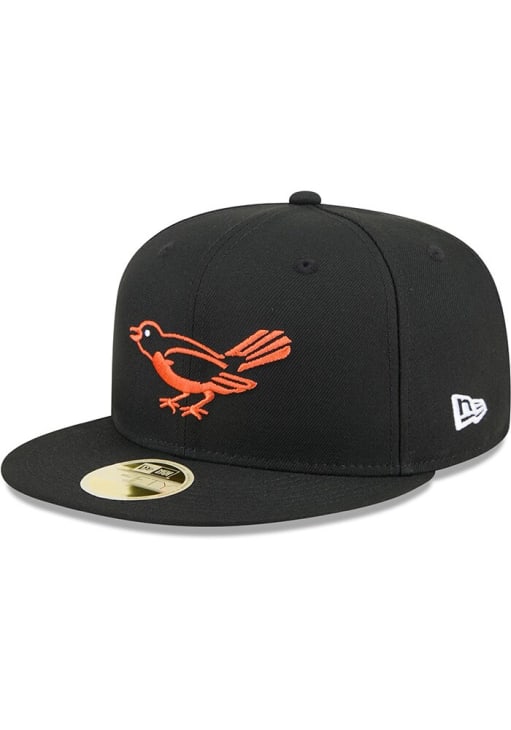 New Era Baltimore Orioles Mens Black 2025 Hall of Fame Weekend 59FIFTY Fitted Hat