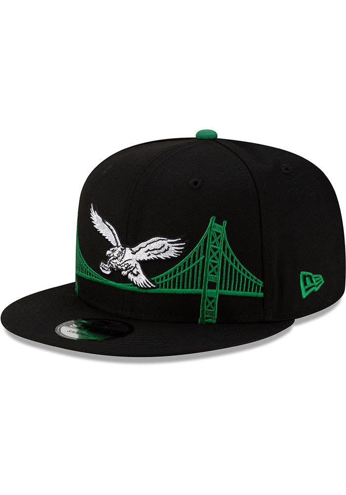 Philadelphia Eagles New Era BLACK Bridge 9FIFTY Snapback Hat