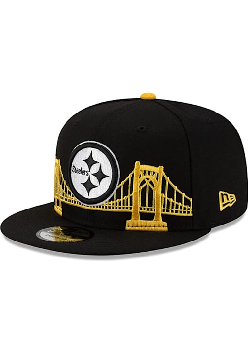 Pittsburgh Steelers New Era BLACK Bridge 9FIFTY Snapback Hat