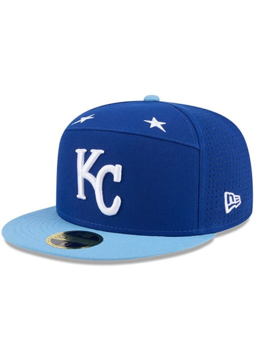 New Era Kansas City Royals Mens Blue 2025 All Star Game Split Panel 59FIFTY Fitted Hat