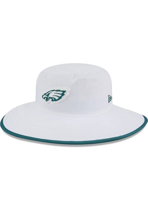 New Era Philadelphia Eagles White 2025 Training Camp Panama Bucket Mens Bucket Hat