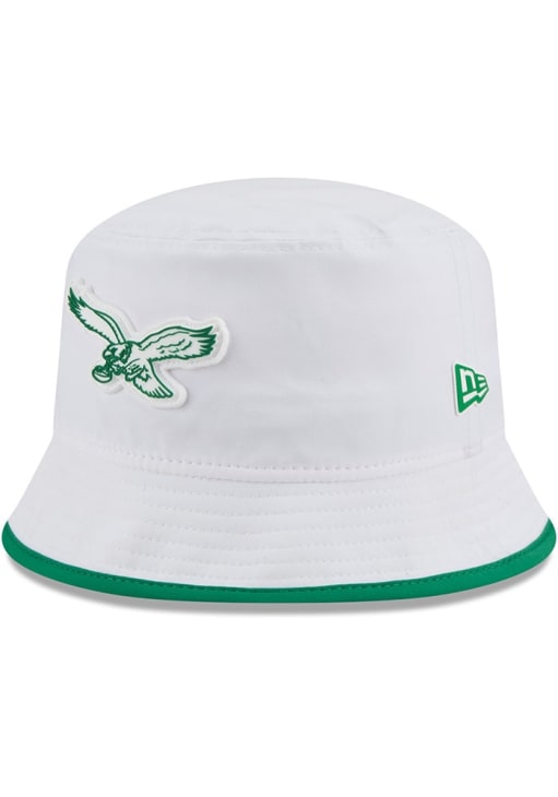 New Era Philadelphia Eagles White 2025 Training Camp Bucket Mens Bucket Hat