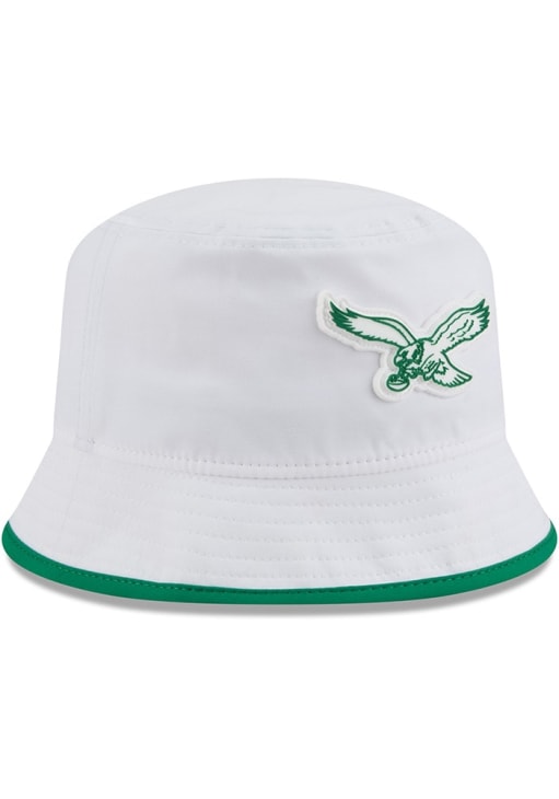 New Era Philadelphia Eagles White 2025 Training Camp Bucket Mens Bucket Hat