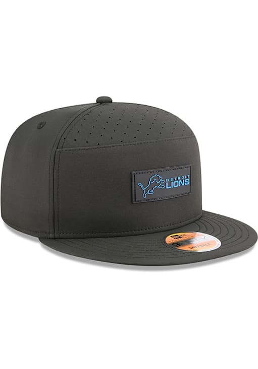 New Era Detroit Lions Black 2025 NFL Sideline 9FIFTY Split Panel Mens Snapback Hat