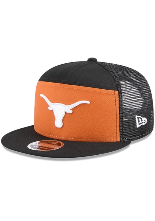 New Era Texas Longhorns Black Outdoor Split Panel 9FIFTY Mens Snapback Hat