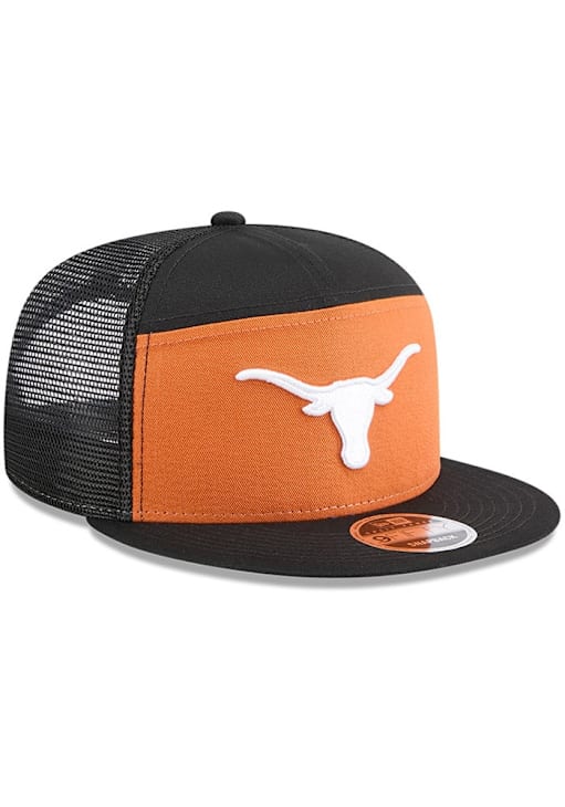 New Era Texas Longhorns Black Outdoor Split Panel 9FIFTY Mens Snapback Hat