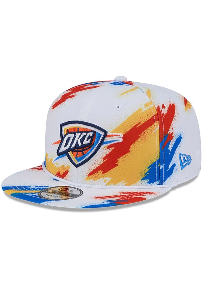 Oklahoma City Thunder New Era White Paint 9FIFTY Snapback Hat