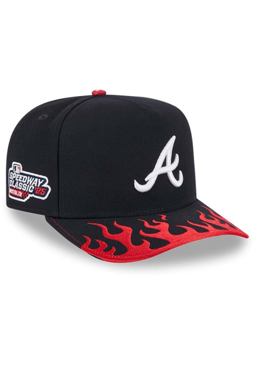 New Era Atlanta Braves Mens Navy Blue 2025 Speedway Classic A Frame 59FIFTY Fitted Hat