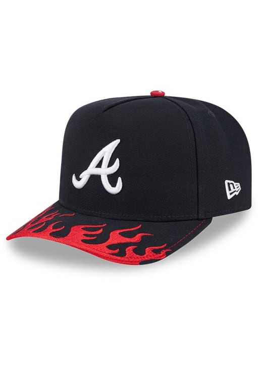 New Era Atlanta Braves Mens Navy Blue 2025 Speedway Classic A Frame 59FIFTY Fitted Hat