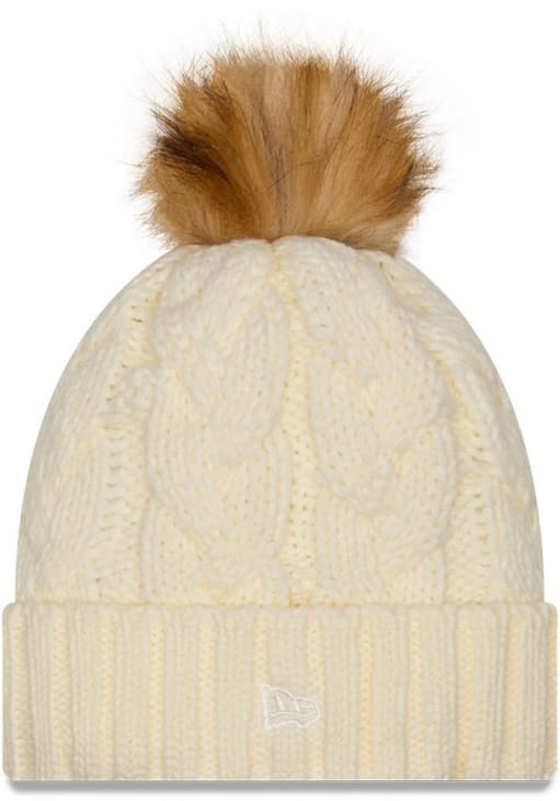 New Era Iowa Hawkeyes White Fur Cuff Pom Womens Knit Hat