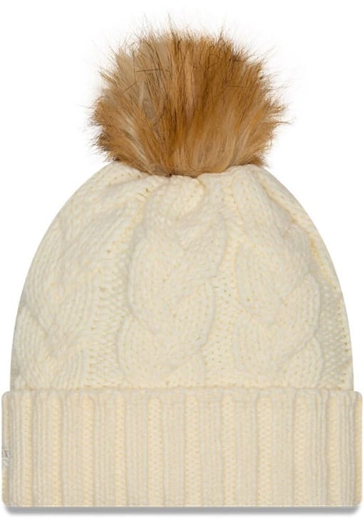 New Era Iowa Hawkeyes White Fur Cuff Pom Womens Knit Hat