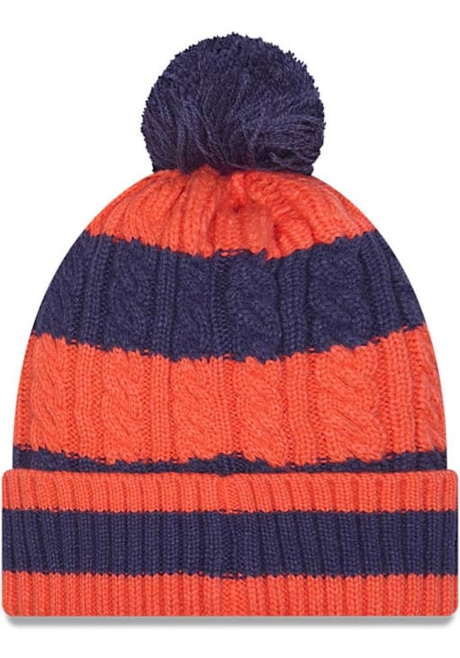 Illinois Fighting Illini New Era Womens Braided Cuff Pom Knit Hat