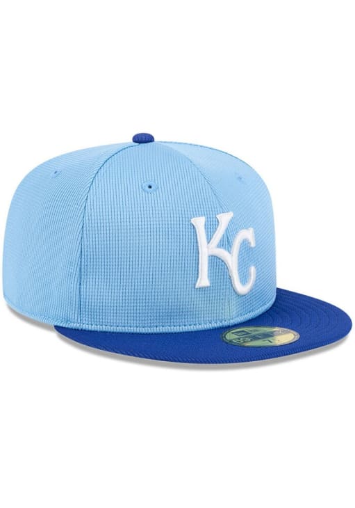 New Era Kansas City Royals Mens Light Blue 2025 Spring Training Inspired 59FIFTY Fitted Hat