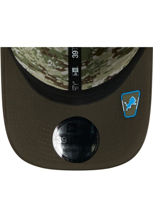 New Era Detroit Lions Mens Green 2025 Salute To Service 39THIRTY Flex Hat