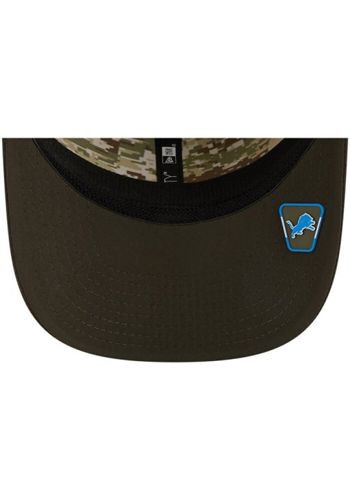 New Era Detroit Lions 2025 Salute To Service Stretch 9SEVENTY Trucker Adjustable Hat - Green