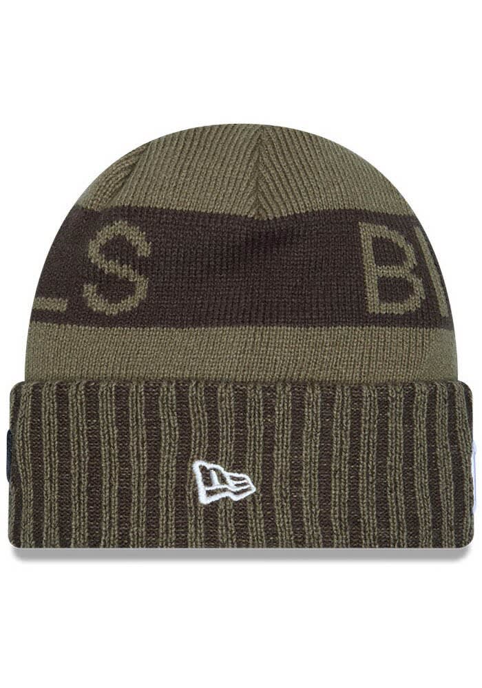 Buffalo Bills New Era GREEN 2025 Salute To Service Cuff Knit Hat