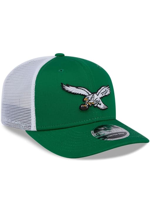 New Era Philadelphia Eagles Stretch Snap Cotton Trucker 9SEVENTY Adjustable Hat - Green