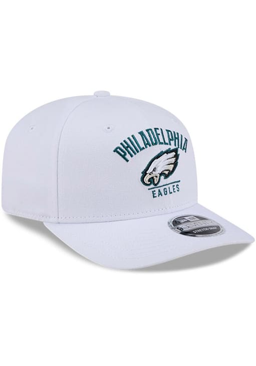 New Era Philadelphia Eagles Team Wordmark & Logo Stretch 9SEVENTY Adjustable Hat - White