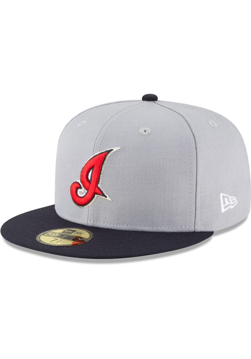 Cleveland Indians New Era Cooperstown Collection Wool 59FIFTY Fitted Hat - Gray, Size: 7 3/4