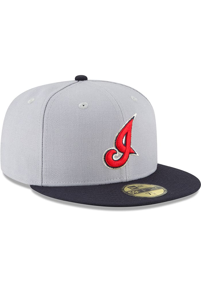 Cleveland Indians 2002 Cooperstown Wool 59FIFTY Grey New Era ...