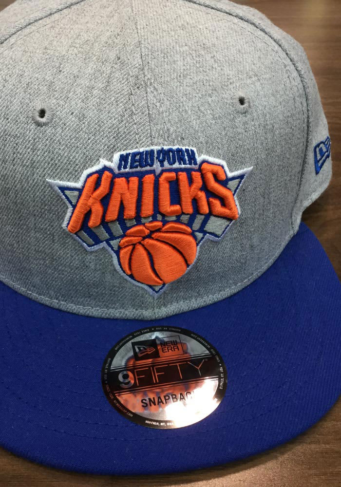 grey and blue knicks hat