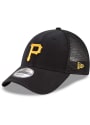 Pittsburgh Pirates New Era Trucker 9FORTY Adjustable Hat - Black