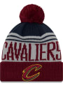 New Era Cleveland Cavaliers Maroon Team Pride Pom Knit Hat