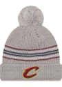 New Era Cleveland Cavaliers Womens Grey Snowy Stripe Knit Hat
