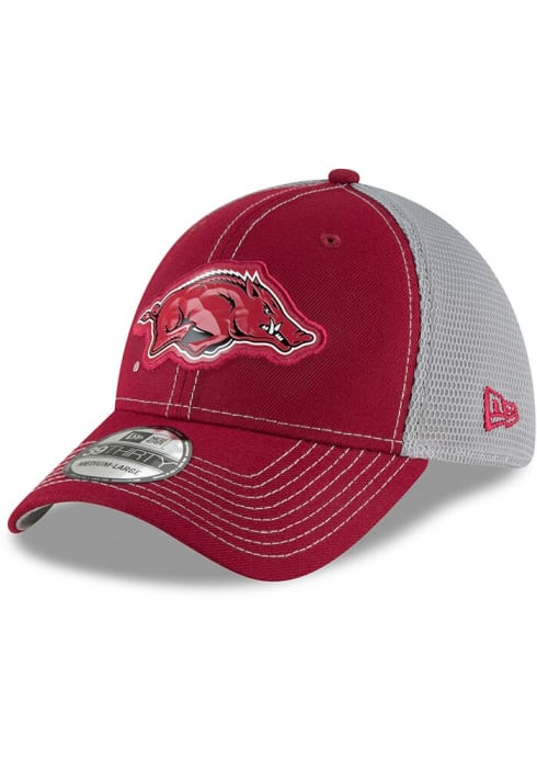 Arkansas Razorbacks Fan Mesh 39THIRTY Black New Era Flex Hat