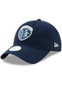 New Era Sporting Kansas City Womens Navy Blue Team Glisten 9TWENTY Adjustable Hat