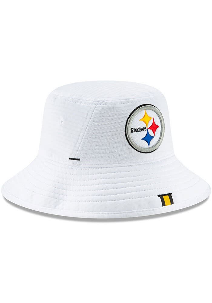 steelers white bucket hat