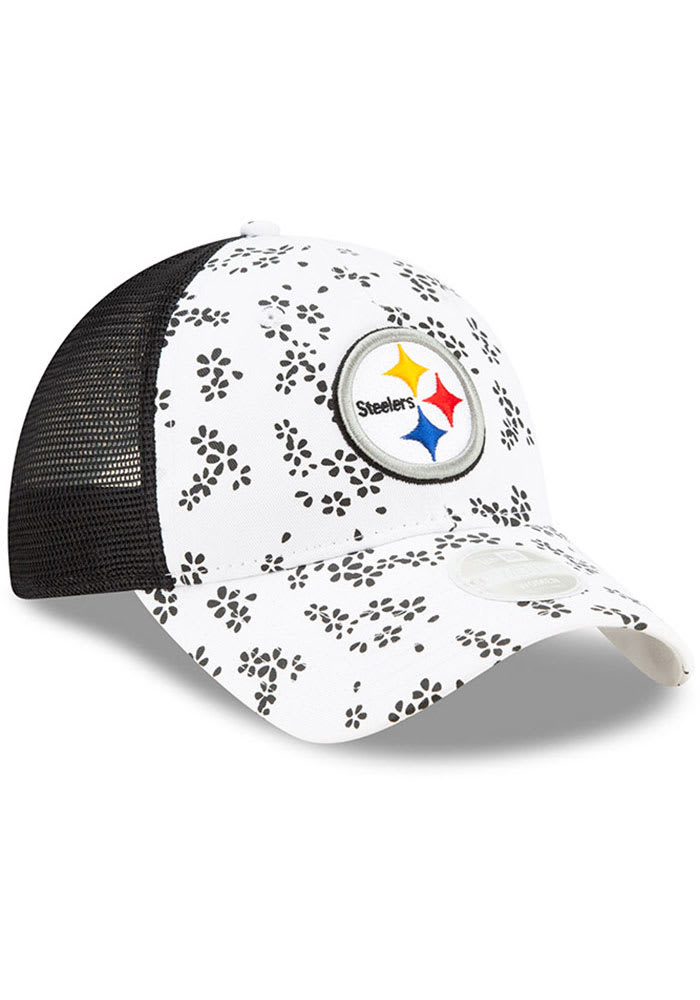 فلاش New Era Pittsburgh Steelers White Floral 9TWENTY Womens Adjustable Hat فلاش