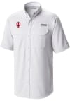 Main image for Mens Indiana Hoosiers White Columbia Heat Seal Low Drag Offshore Short Sleeve Dress Shirt