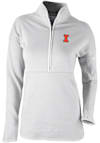 Main image for Womens Illinois Fighting Illini Grey Columbia Heat Seal Omni Wick Go For It Qtr Zip