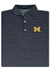 Main image for Mens Michigan Wolverines Navy Blue Turtleson Blitz Football Short Sleeve Fashion Polo