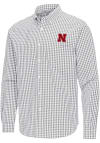 Main image for Mens Nebraska Cornhuskers Ash Antigua Ellis Long Sleeve Dress Shirt