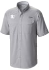 Main image for Mens Indiana Hoosiers Grey Columbia Heat Seal Low Drag Offshore Short Sleeve Dress Shirt