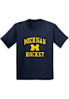 Main image for Youth Navy Blue Michigan Wolverines Arch Logo Hockey Short Sleeve T-Shirt