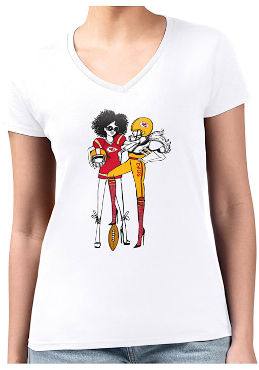4Her Kansas City Chiefs Womens White Football Girls Style T-Shirt