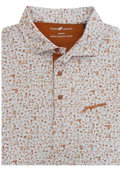 Texas Longhorns White Mulligan Golf Short Sleeve 6200016