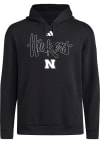 Main image for Mens Nebraska Cornhuskers Black Adidas Fleece Hoodie Hooded Sweatshirt