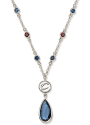 Cleveland Cavaliers Womens Crystal Logo Necklace - Blue